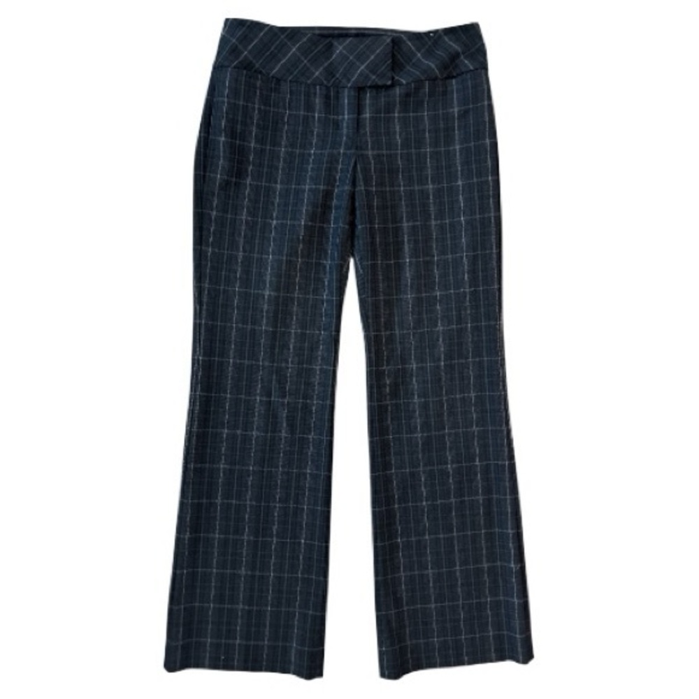 Express Y2K Vintage Editor Window Pane Plaid Low Rise Wide Leg Trousers Size 8